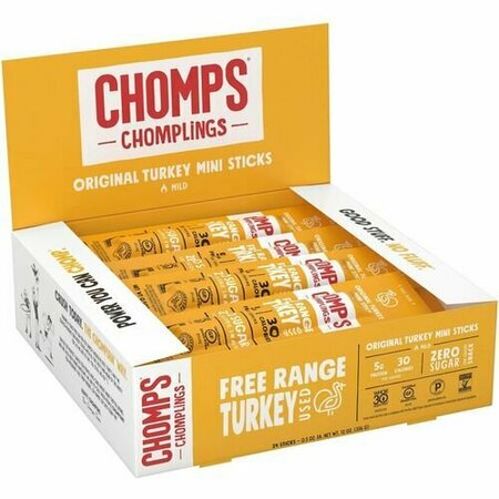 WE ARE THE CHOMPIANS Turkey Jerky, Original, Mini, 0.5 oz Sticks, 24/PK CHSLCTO24